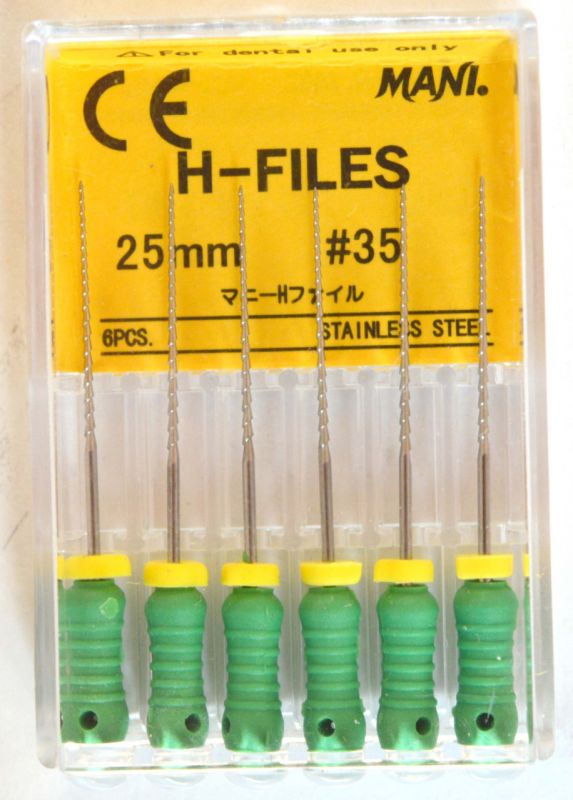 Кореневі бурави Хедстрема ручні H-Files, MANI 6шт./уп. (довжина 25 мм) 35
