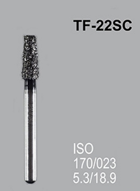 Бор алмазный MANI, 1 шт TF-22SC (ISO 170/023) черные