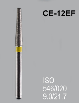 Бор алмазный MANI, 1 шт CE-12EF (ISO 546/020) желтые