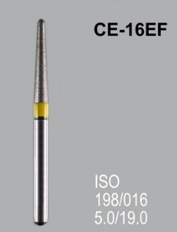 Бор алмазный MANI, 1 шт CE-16EF (ISO 198/016) желтые