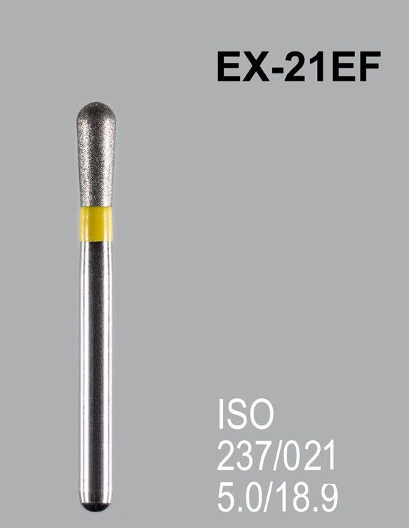 Бор алмазный MANI, 1 шт EX-21EF (ISO 237/021) желтые