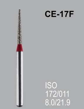Бор алмазный MANI, 1 шт CE-17F (ISO 172/011) красные