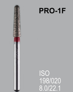 Бор алмазный MANI, 1 шт PRO-1F (ISO 198/020) красные