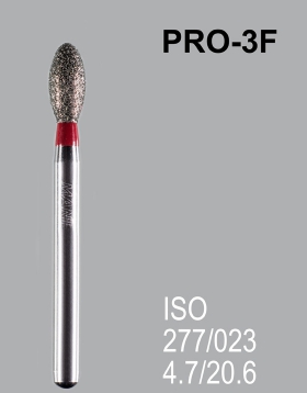 Бор алмазный MANI, 1 шт PRO-3F (ISO 277/023) красные