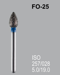 Бор алмазный MANI, 1 шт FO-25 (ISO 257/028) синий
