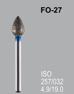 Бор алмазный MANI, 1 шт FO-27 (ISO 257/032) синие