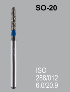 Бор алмазный MANI, 1 шт SO-20 (ISO288/012) синие