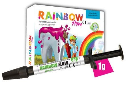 Rainbow flow - кольоровий рідиннотекучий світлозатверджувальний композит шприц 1 г, рожевий
