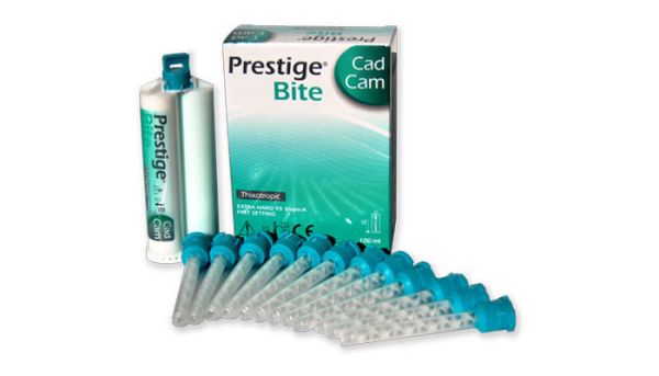 PRESTIGE А-силіконова маса відбитків. Bite Cad Cam, 2х50 мл, 12 насадок