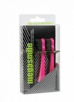 MEGASMILE Насадки для звукової щітки Black Whitening Black 2 шт Рожеві