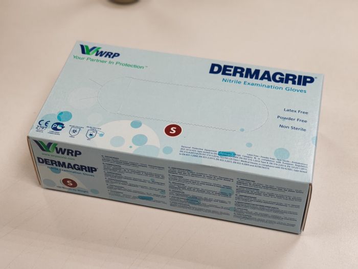 Перчатки нитриловые dermagrip nitrile 100 шт./уп.6 грамм РАЗМЕР S