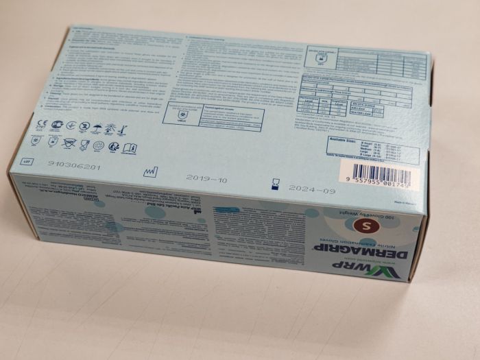 Перчатки нитриловые dermagrip nitrile 100 шт./уп.6 грамм РАЗМЕР S