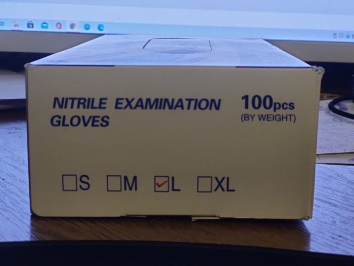 Перчатки нитриловые голубые Dermogloves 100 шт, /уп. РАЗМЕР L