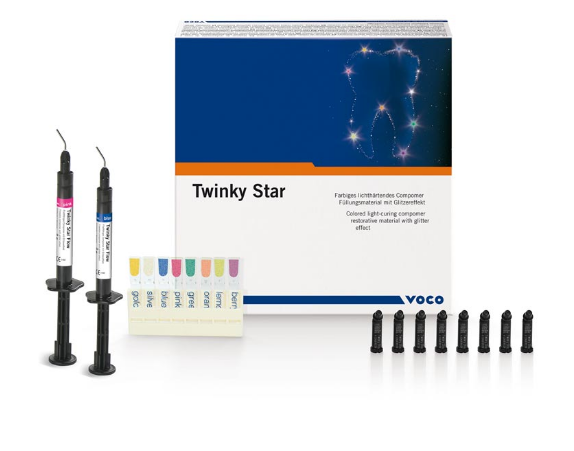 Twinky Star Flow-рентгеноконтрастний компомерний пломбувальний матеріал з ефектом блискіток, шприц 2г рожевий, рідкий