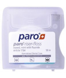 Paro RISER-FLOSS Зубна нитка, вощена, з м'ятою та фтором, 50 м
