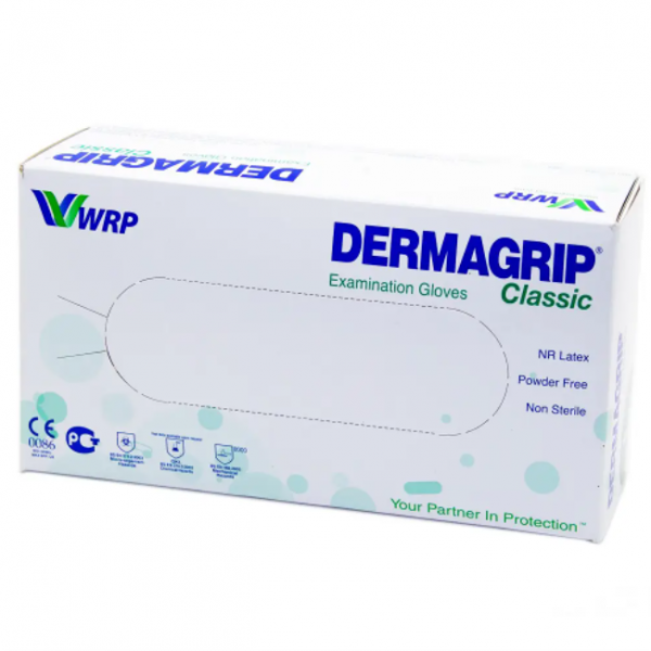 Перчатки латексные Dermagrip , WRP (Дермагрип ) 100шт.\уп L