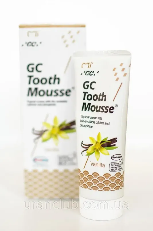 Ремінералізуючий гель Tooth Mousse Ванiль, GC Тусс мусс, ДжіСі 35 мл. гель для зубів