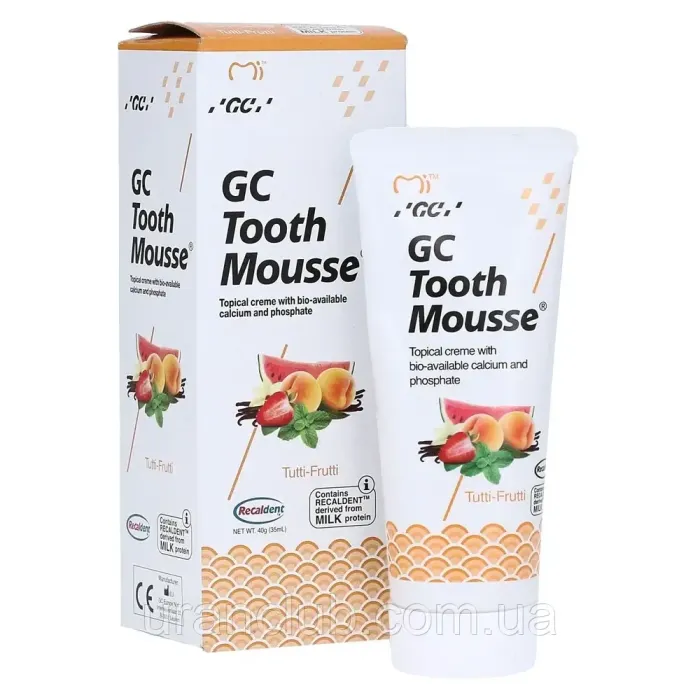 Ремінералізуючий гель Tooth Mousse Тутті-фрутті, GC Тусс мусс, ДжіСі 35 мл. гель для зубів