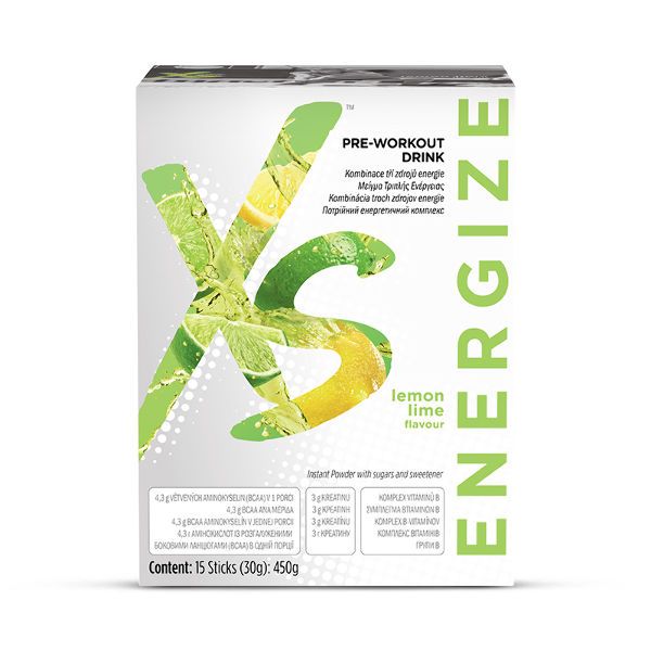 XS Pre-Workout Drink Потрійний енергетичний комплекс (15 пакетиків-стіків по 30 г / 450 г)