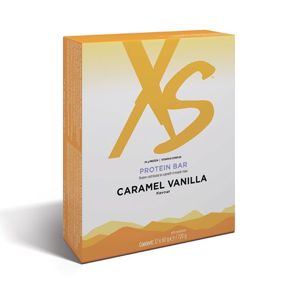 XS Протеїновий батончик, карамельно-ванільний смак (12 батончиків x 60 г e / 720 г)