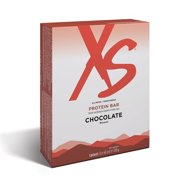 XS Протеїновий батончик, шоколадний смак (12 батончиків x 60 г e / 720 г)