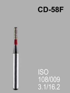 Бор алмазный MANI, 1 шт CD-58F (ISO 108/009) красные