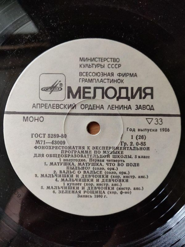 Фонохрестоматия к экспериментальной программе по музыке для общеоб-ной школы . 5 класс (1 (26) -2 (26) ) 