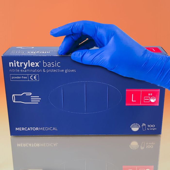 Перчатки нитриловые нитрилекс NITRYLEX basic уп./100 шт. nitrilex L басик базик медицины,косметологии,тату